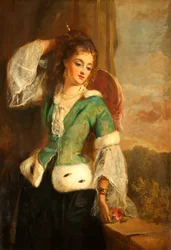 緑のジャケットを着た女性の肖像、1890